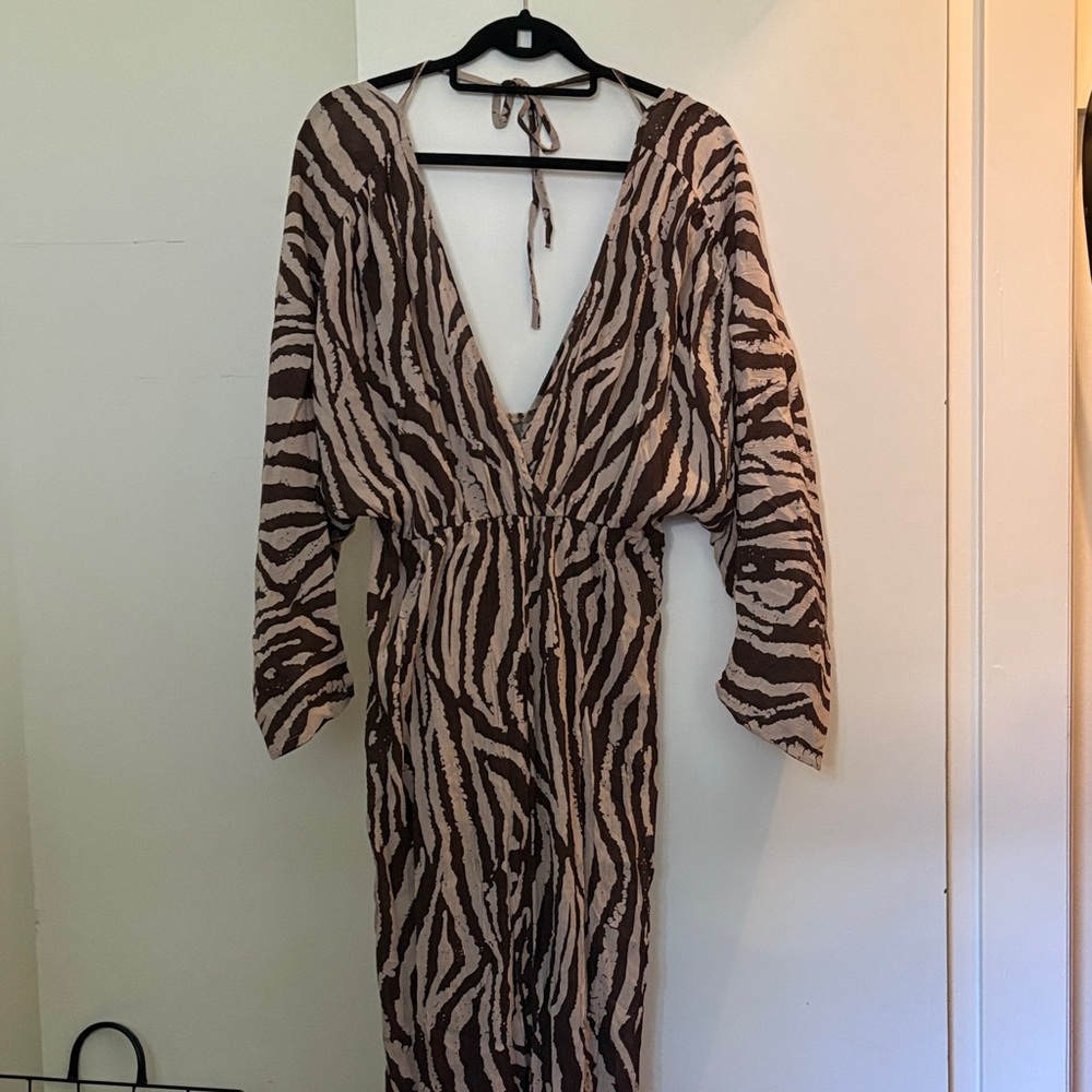 Animal Print V-Neck Cover Up Dress by ASOS Design